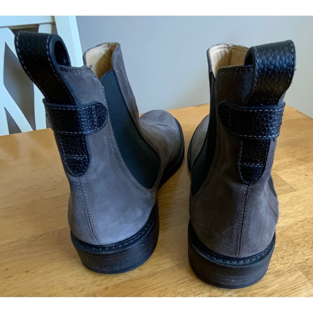 George Brown Bilt Grey Brown Suede Chelsea Boots Mens Size 9M Italy Sample Shoe - Picture 8 of 16